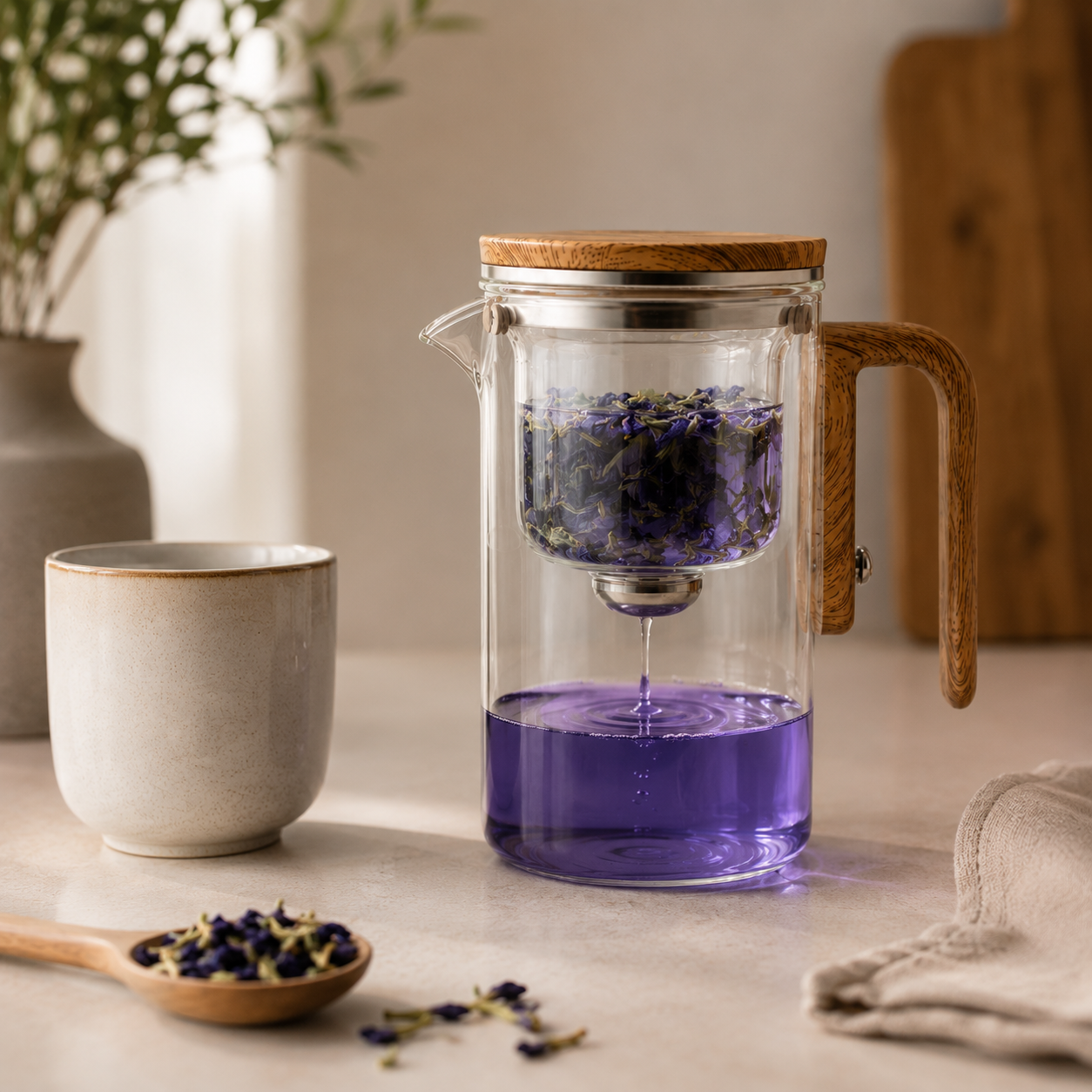 Indigo in. Violet out.